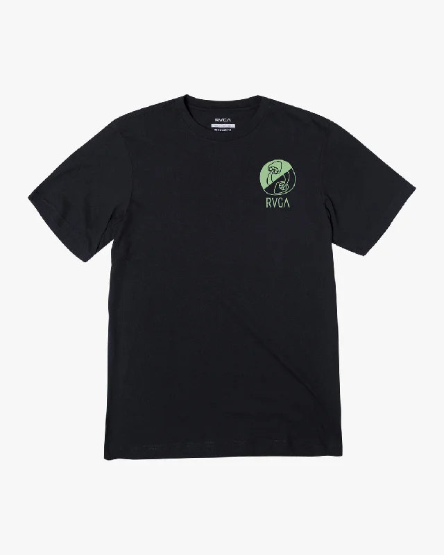 Men's short-sleeve solid black top-Hi Dez Slub Tee - RVCA Black