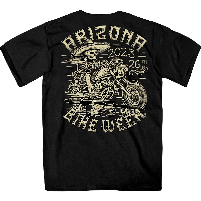 Men's short-sleeve burgundy slim fit tee-Hot Leathers AZM1344 Men's 2023 Arizona Bike Week Mexicali T-Shirt