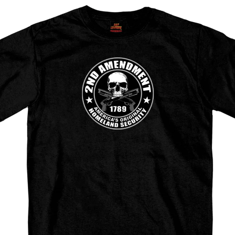 Men's short-sleeve midnight blue dress tee-Hot Leathers GMD1158 Mens '2nd Amendment America's Original Homeland Security' Black T-Shirt