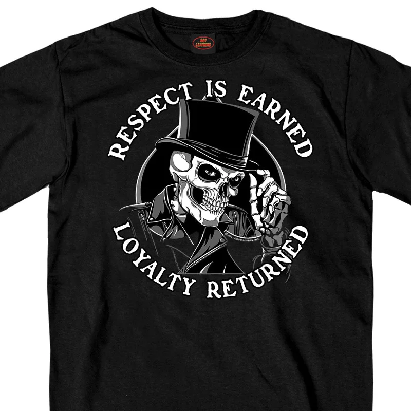 Men's short-sleeve sturdy canvas tee-Hot Leathers GMS1347 Men’s ‘Respect Top Hat’ Black T-Shirt