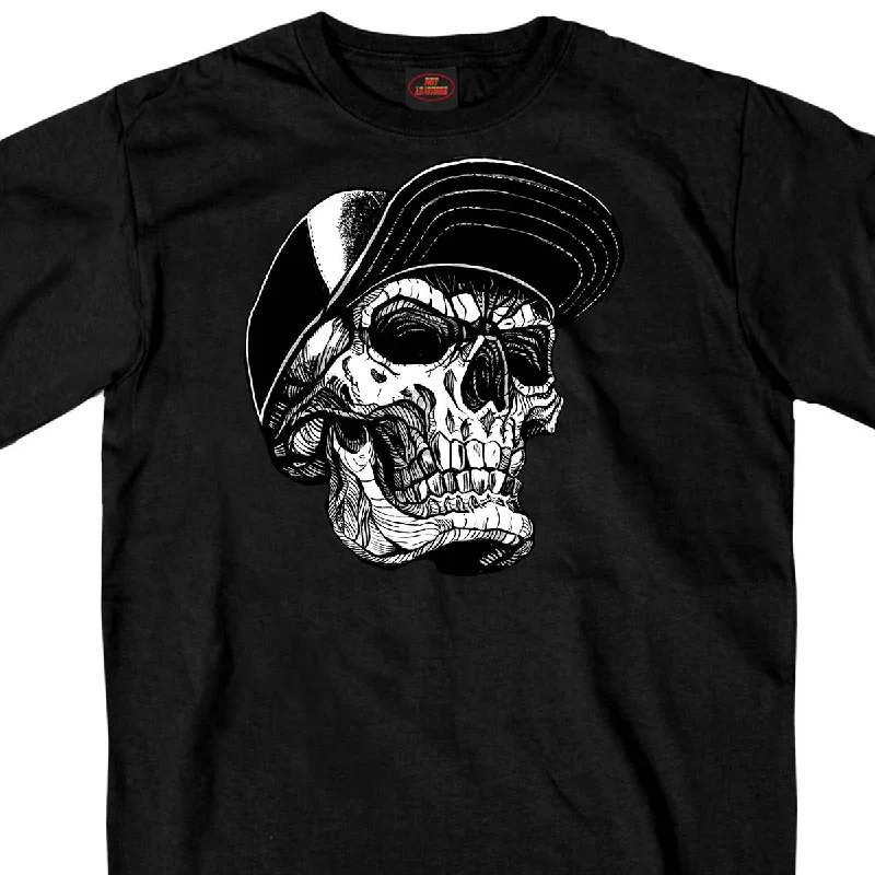 Men's short-sleeve motocross orange top-Hot Leathers GMS1465 Men's Black 'Snapback Skull' T-Shirt