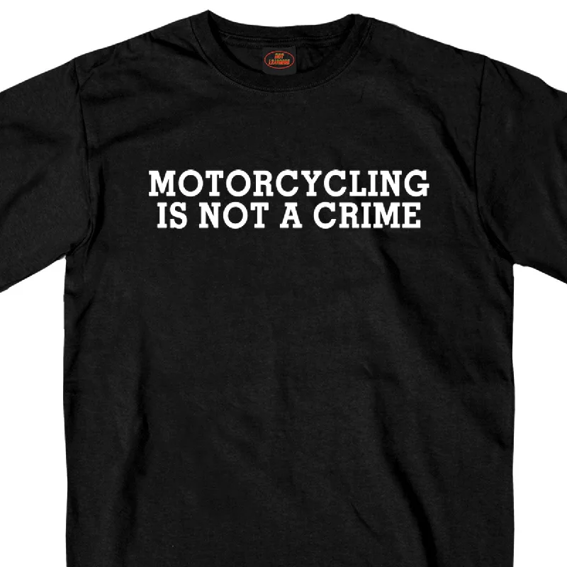 Men's short-sleeve clubbing silver tee-Hot Leathers GSB360 Men’s ‘Motorcycling Is Not A Crime Shirt’ Black Short Sleeve T-Shirt