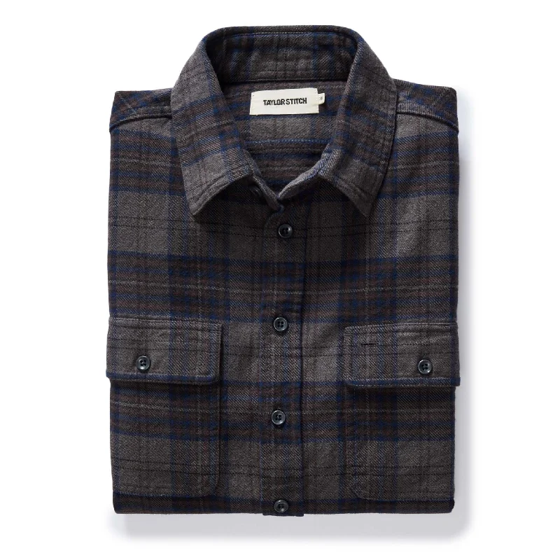 The Ledge Shirt in Heather Granite Plaid