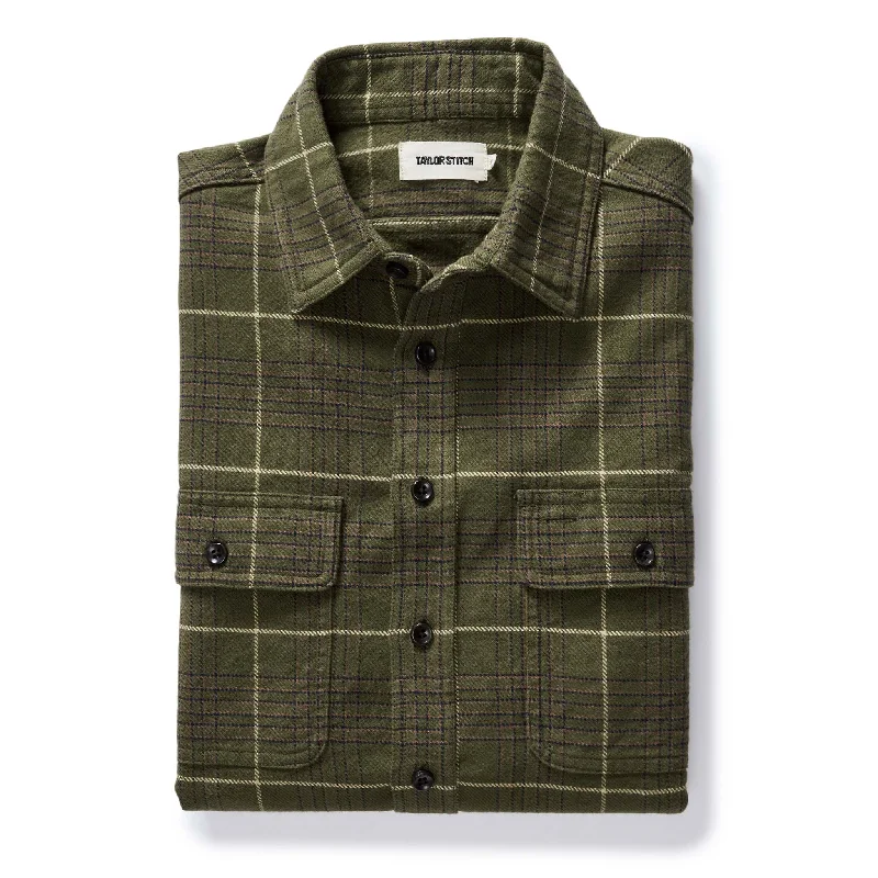 The Ledge Shirt in Olive Plaid