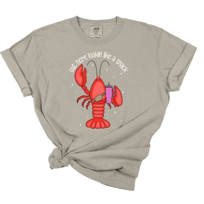 Men's short-sleeve crisp white shirt-Lobster Lookin' Like A Snack Tee *MADE TO ORDER*