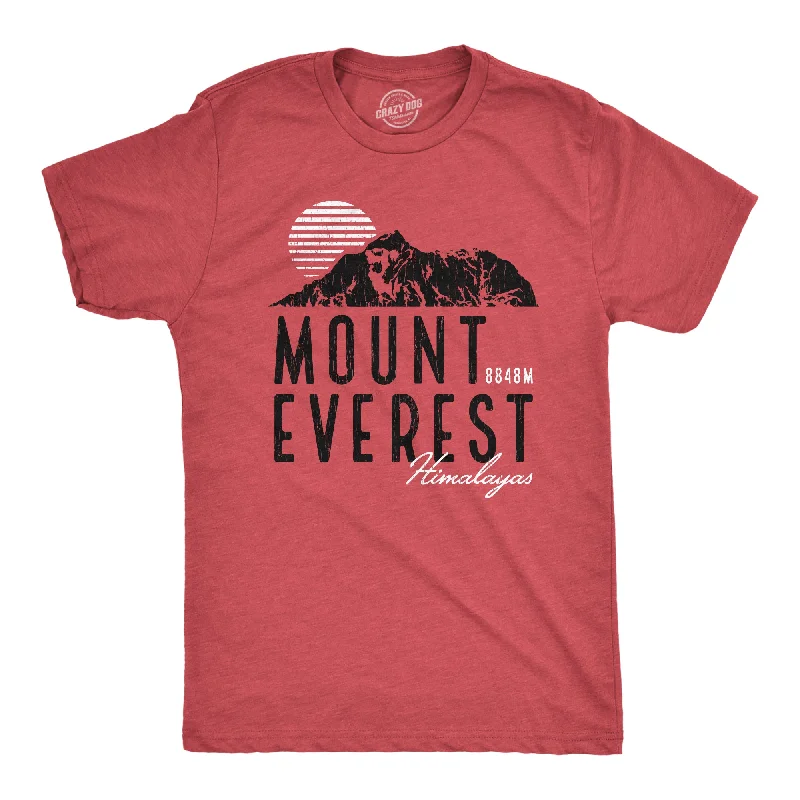 Men's short-sleeve baggy white top-Mens Retro Mount Everest T Shirt Funny Camping Saying Vintage Mountain Graphic Novelty Tee