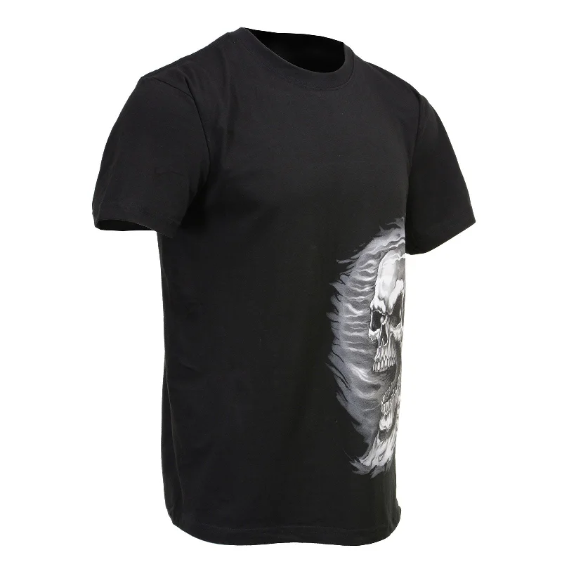 Men's short-sleeve peach trendy shirt-Milwaukee Leather MPMH116000 Men's 'Assassin' Double Sided Black T-Shirt