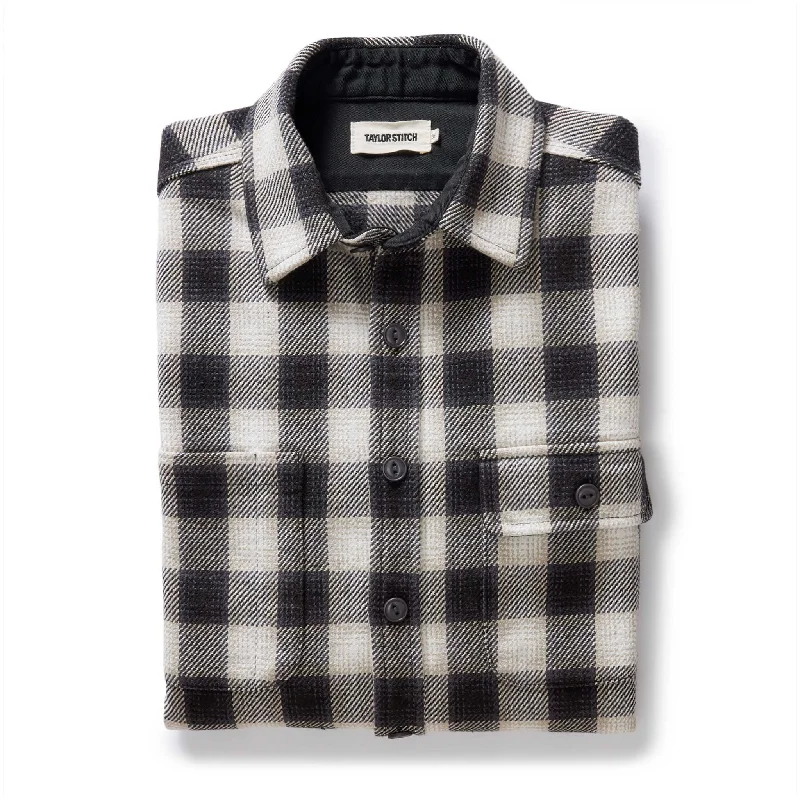 The Moto Utility Shirt in White Smoke Plaid