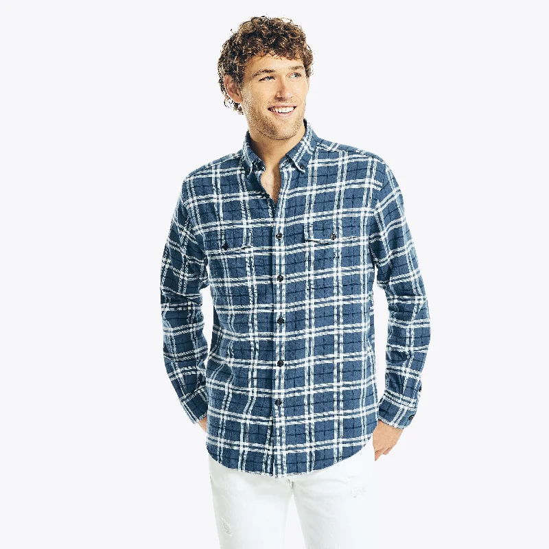 Nautica Mens Sustainably Crafted Plaid Flannel Shirt