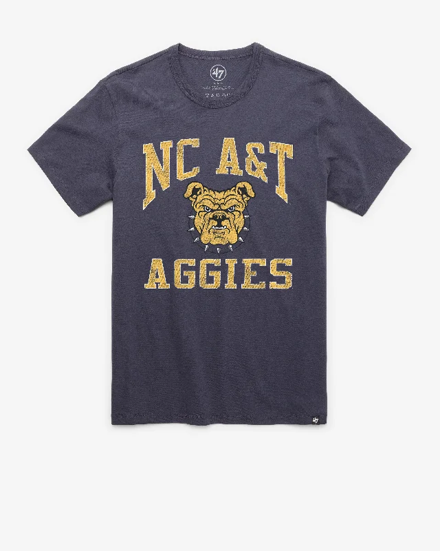 Men's short-sleeve earthy brown top-NORTH CAROLINA A & T STATE AGG BIG UPS '47 FRANKLIN TEE