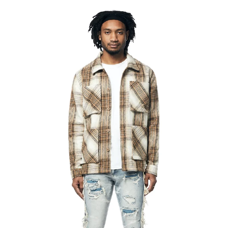 Plaid Flannel Overshirt - Driftwood