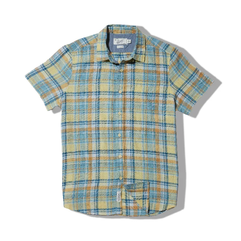 Men's short-sleeve khaki casual tee-Madras Power Loom Twill Short Sleeve Shirt - Multi Color