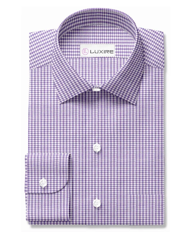 Purple Mini Gingham on White