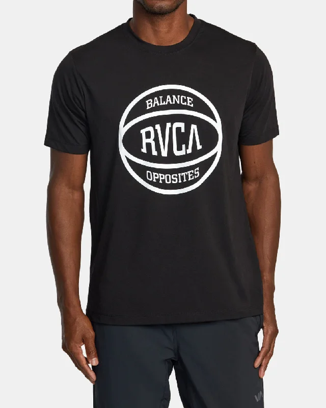 Men's short-sleeve khaki casual tee-RVCA Ball Tee - Black