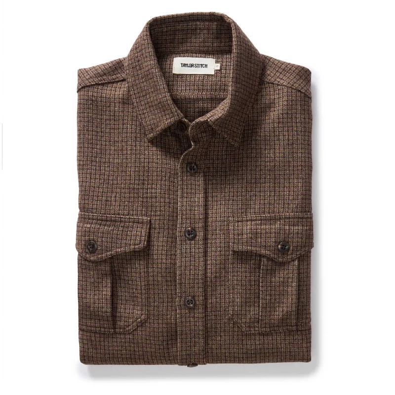 The Saddler Shirt in Burnt Caramel Check Wool