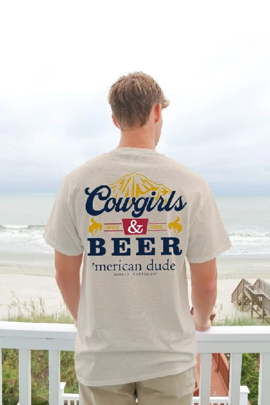 Men's short-sleeve cool gray shirt-Simply Southern Merican Dude Cowgirls Unisex T-Shirt