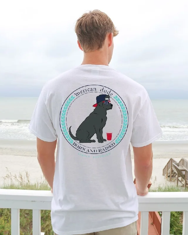 Men's short-sleeve UV-protective beach tee-Simply Southern Merican Dude Logo Dog Unisex T-Shirt