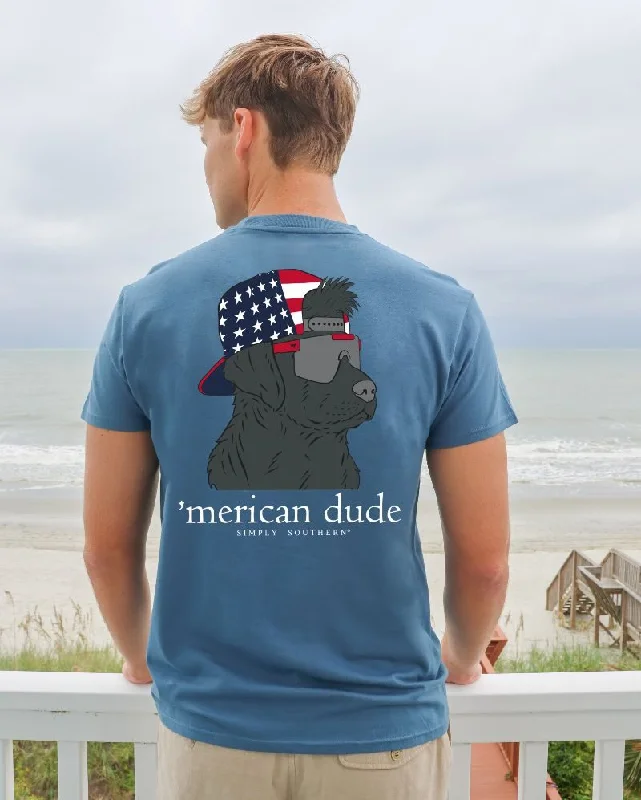 Men's short-sleeve festival tie-dye shirt-Simply Southern Merican Dude USA Dog Unisex T-Shirt