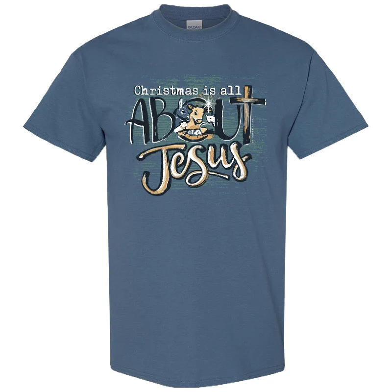 Men's short-sleeve solid black top-Southern Couture Christmas Is All About Jesus Soft T-Shirt