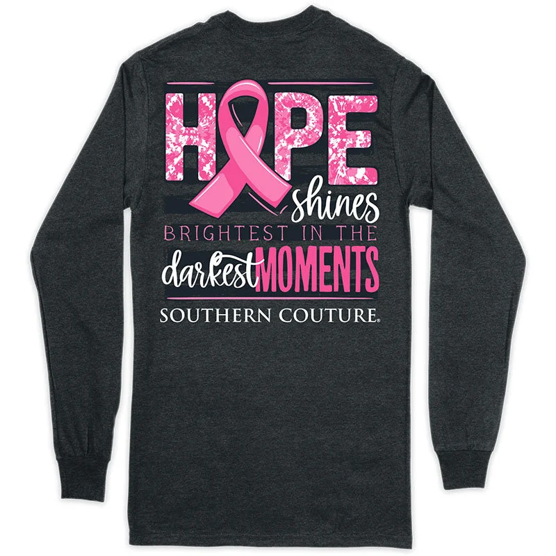 Men's short-sleeve raglan sleeve top-Southern Couture Classic Hope Shines Cancer Long Sleeve T-Shirt