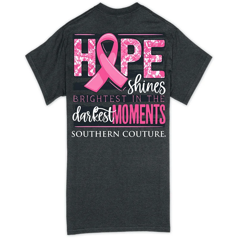 Men's short-sleeve ribbed crew neck top-Southern Couture Classic Hope Shines Cancer T-Shirt