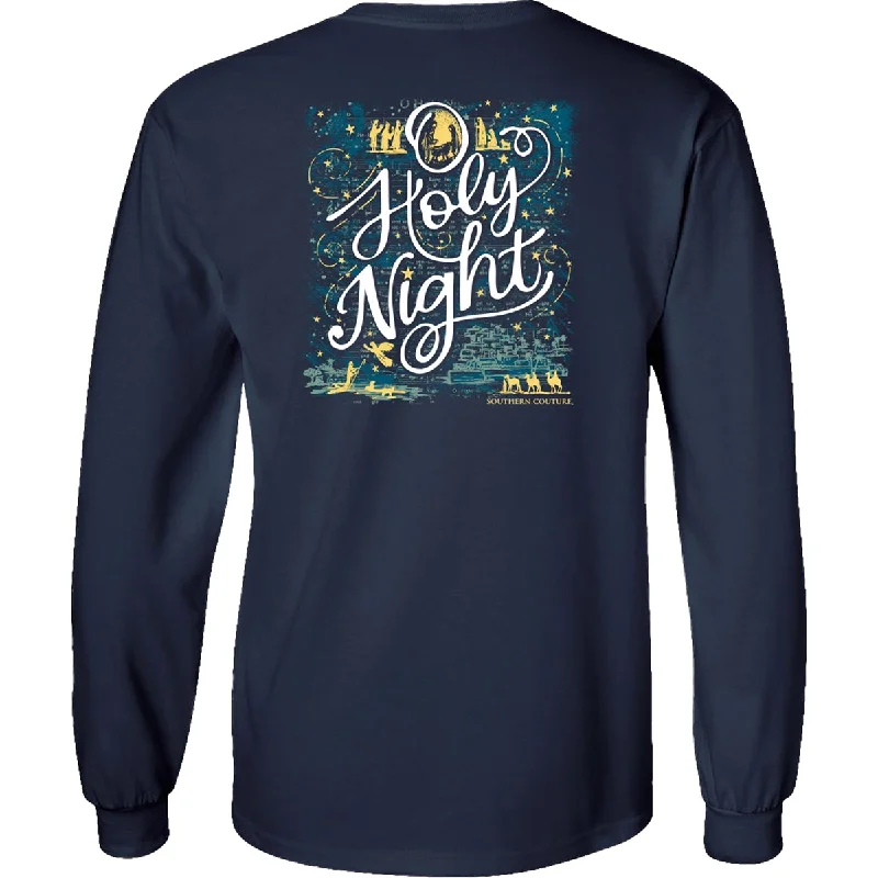 Men's short-sleeve clubbing silver tee-Southern Couture Classic O Holy Night Holiday Long Sleeve T-Shirt