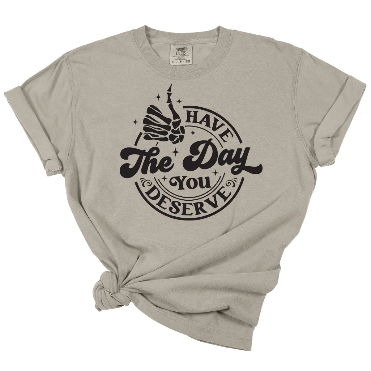 Men's short-sleeve taupe vintage top-The Day You Deserve Tee *MADE TO ORDER*