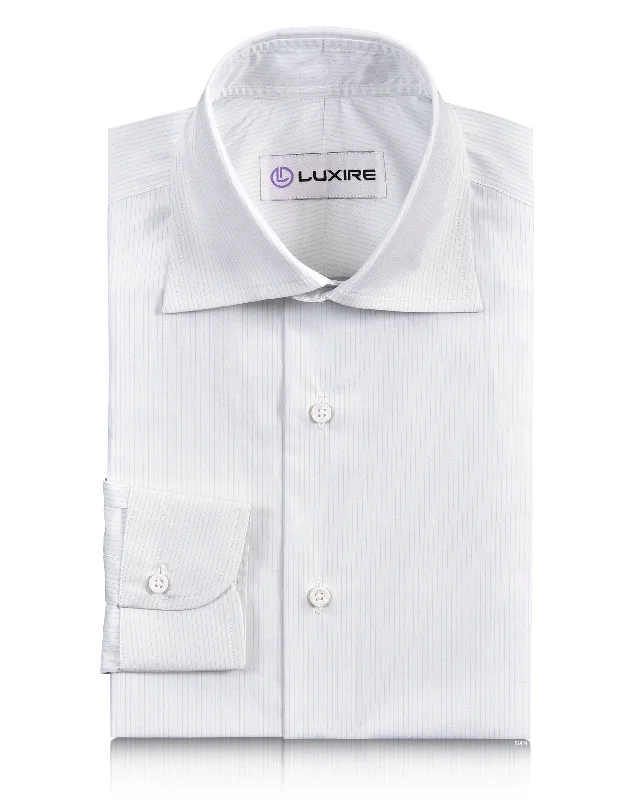 Brembana White Skyblue Pinstripes Shirt