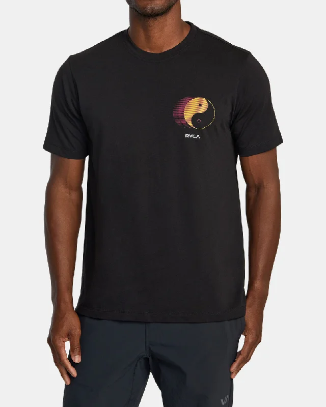 Men's short-sleeve boxy black tee-Yin Yang Pin Tee - Black