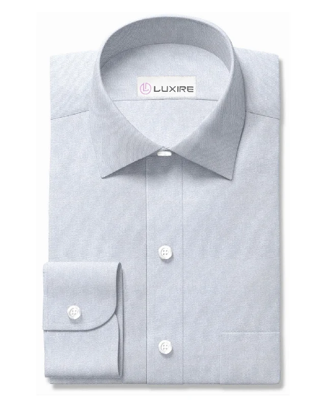 Zegna: Baby Blue Cotton Chambray