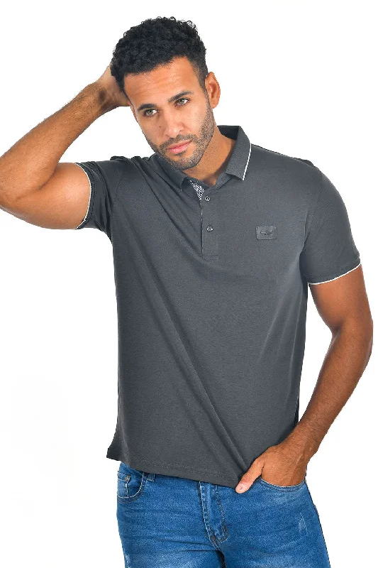 Men's short-sleeve skateboarding black tee-Alessandro Polo Shirt