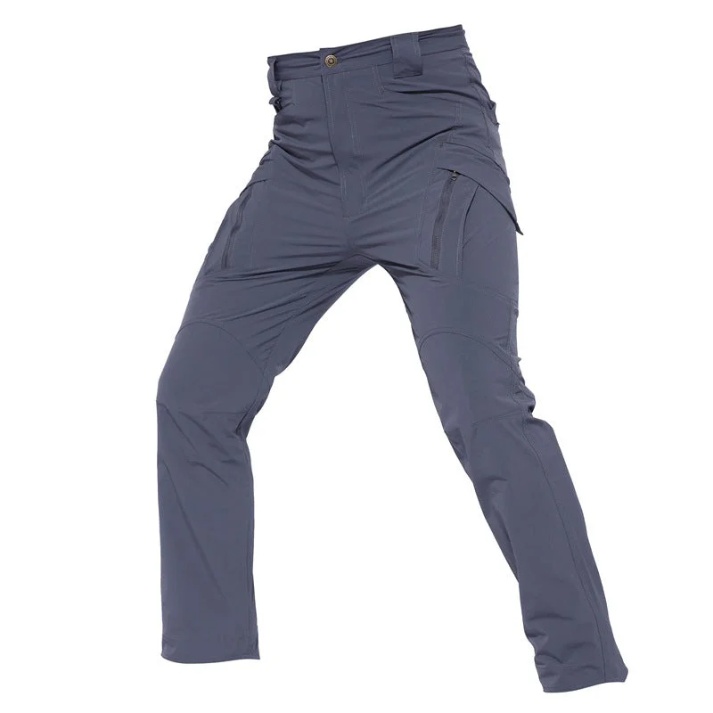 men's tapered pants-Archon IX9 Lightweight Quick Dry Stretch Pants Grey