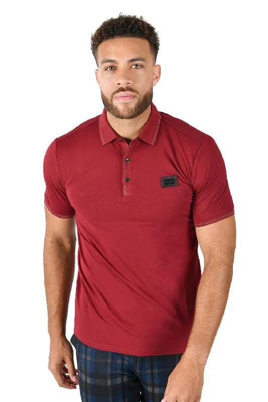 Men's short-sleeve Henley style shirt-At Ease Polo Shirt