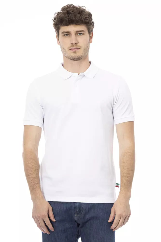 Men's short-sleeve fitted green top-Baldinini Trend  Cotton Polo Men's Shirt