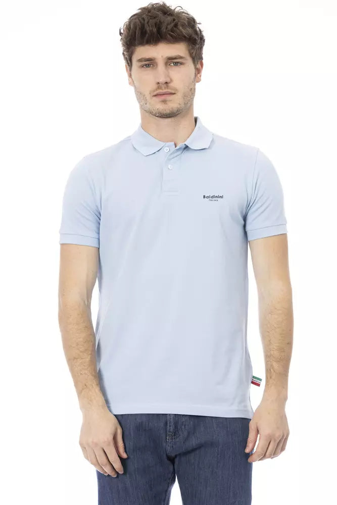 Men's short-sleeve cool gray shirt-Baldinini Trend  Cotton Polo Men's Shirt