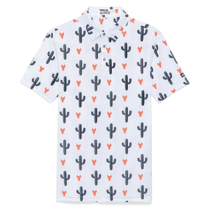 Men's short-sleeve stretch cotton shirt-Cactus Coyote Polo