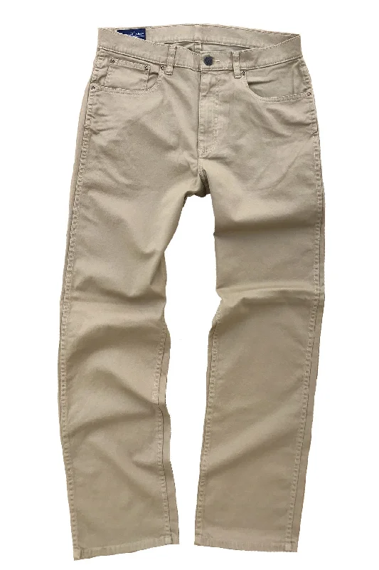 men's formal tailored pants-Coastal Cotton 5PKT Stretch Pant- Sand