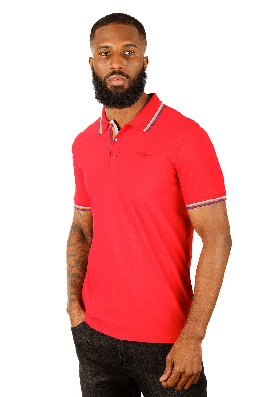 Men's short-sleeve burgundy slim fit tee-Convincing Fancy Polo Shirt