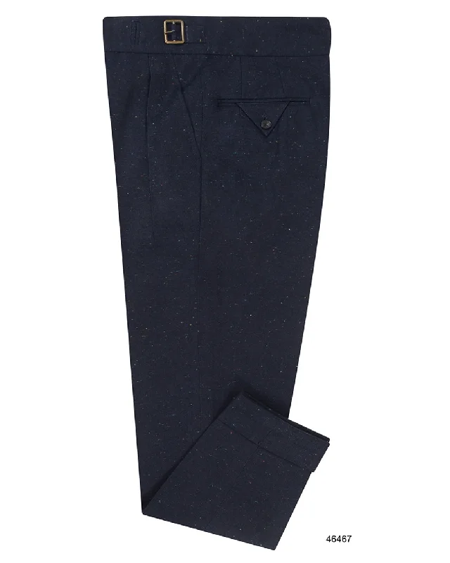 men's gray cargo pants-Gurkha Pant in Denim: Navy Multicolor Speckled