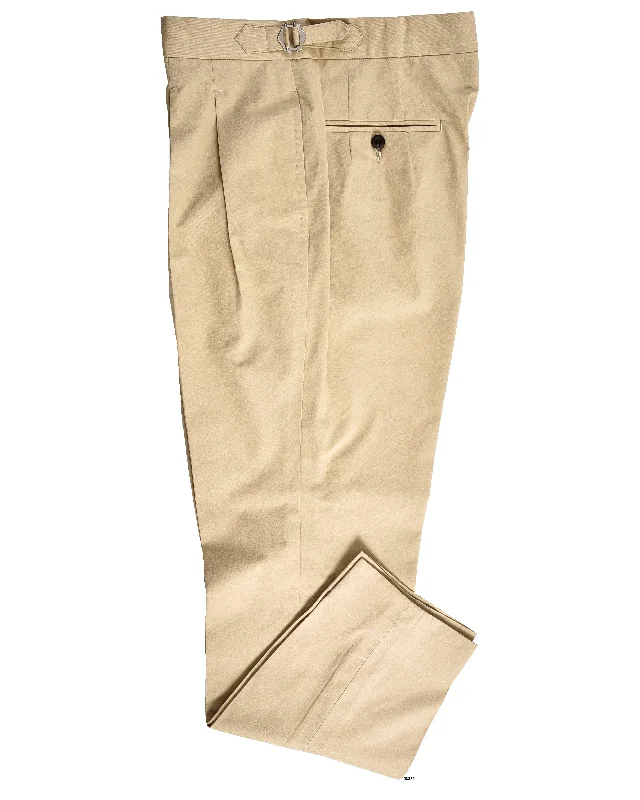 men's bootcut pants-Dark Beige Plain Chino