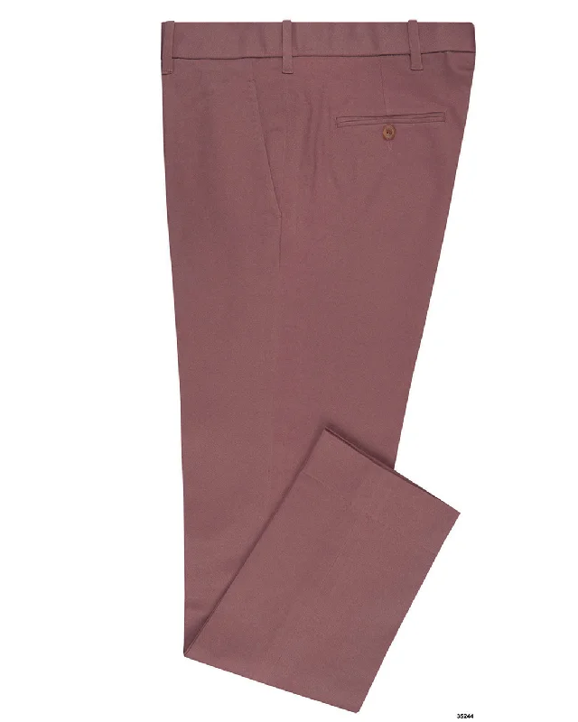 men's beige stretch pants-DK Salmon Pink 4-Way Stretchable Soft Chinos