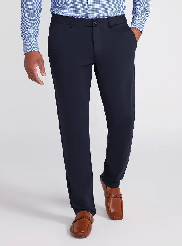 men's wide-leg formal pants-Eco Navy Blue Tech Myron Dress Pants