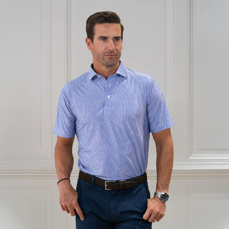 Men's short-sleeve slate gray workout shirt-Featherweight Flex Polo Congressional Navy