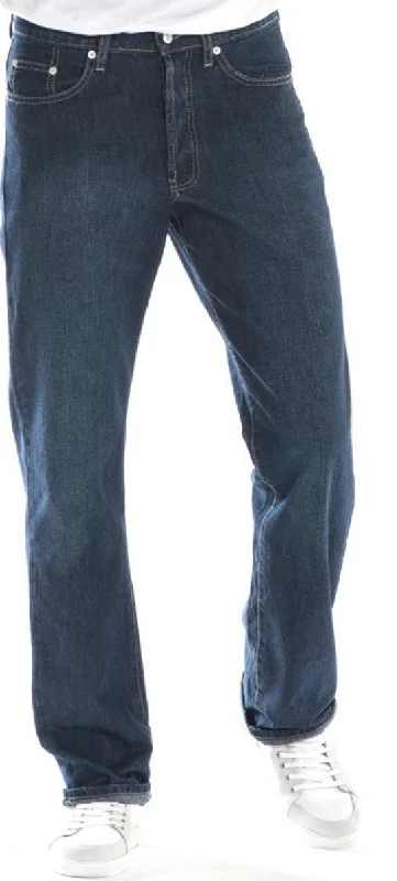 men's olive relaxed pants-Full Blue Brand Men's Regular Fit Stretch Jeans Blue Black