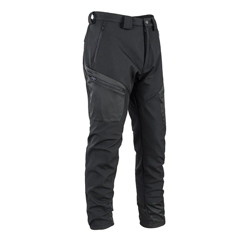 men's tailored high-waisted pants-Grampus Softshell Waterproof Tactical Pants for Winter Black