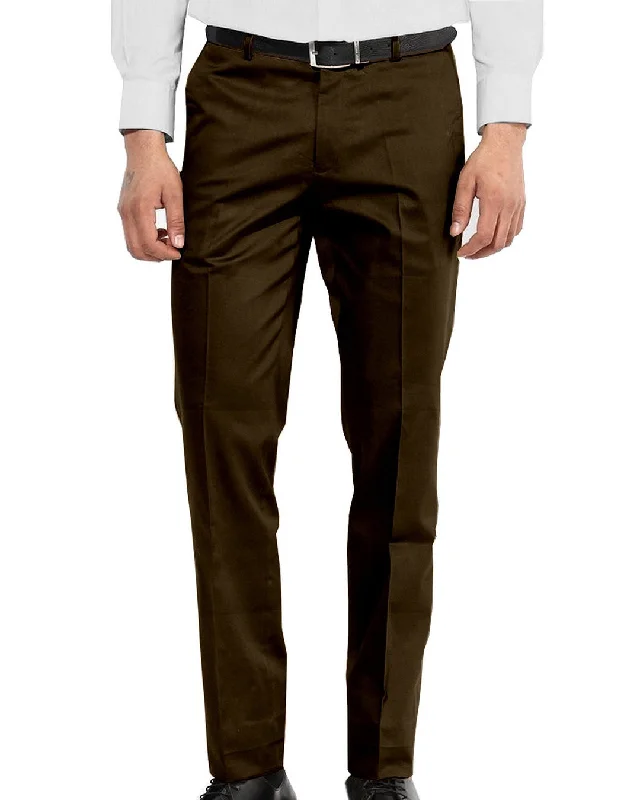 men's waterproof stretch pants-Greenish Khaki Plain Chino