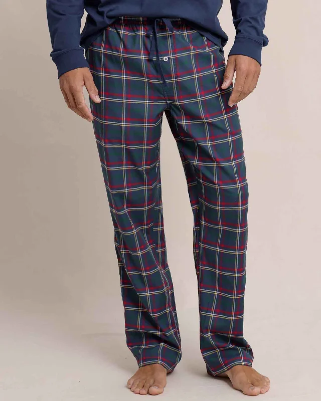 men's casual navy pants-Holiday Tartan Lounge Pant