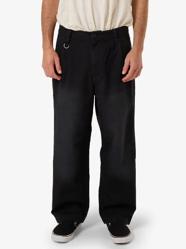 men's breathable pants-Honour Big Slacker Pant - Black