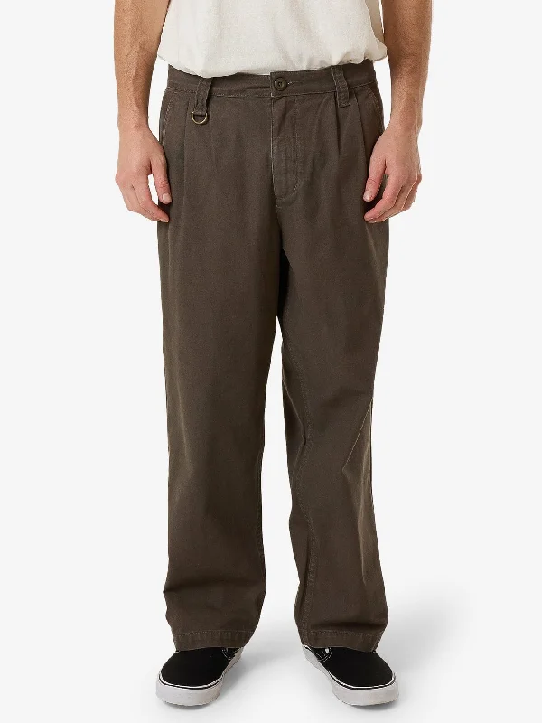 men's polyester slim pants-Honour Big Slacker Pant - Olive Night