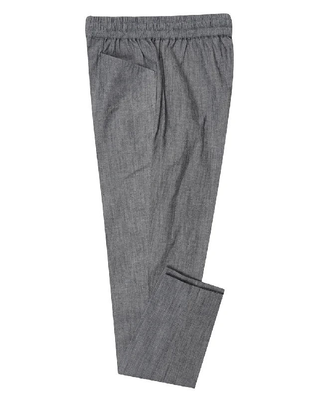 men's stretch gray cargo pants-Indigo Stretchable Denim Chambrey